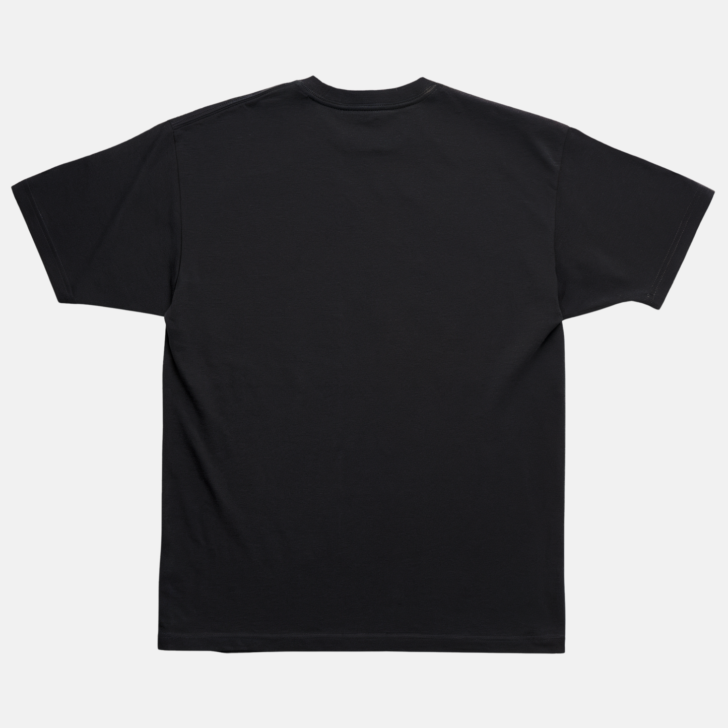 Black t-shirt on a white background