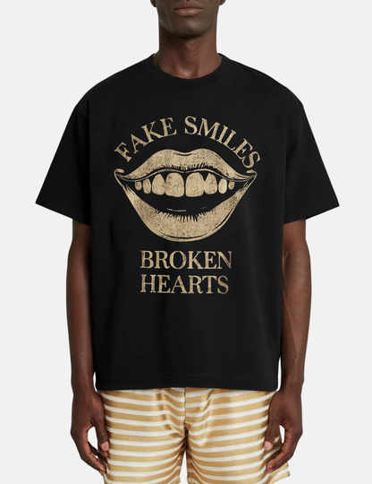 Fake Smiles Broken Hearts Graphic Tee