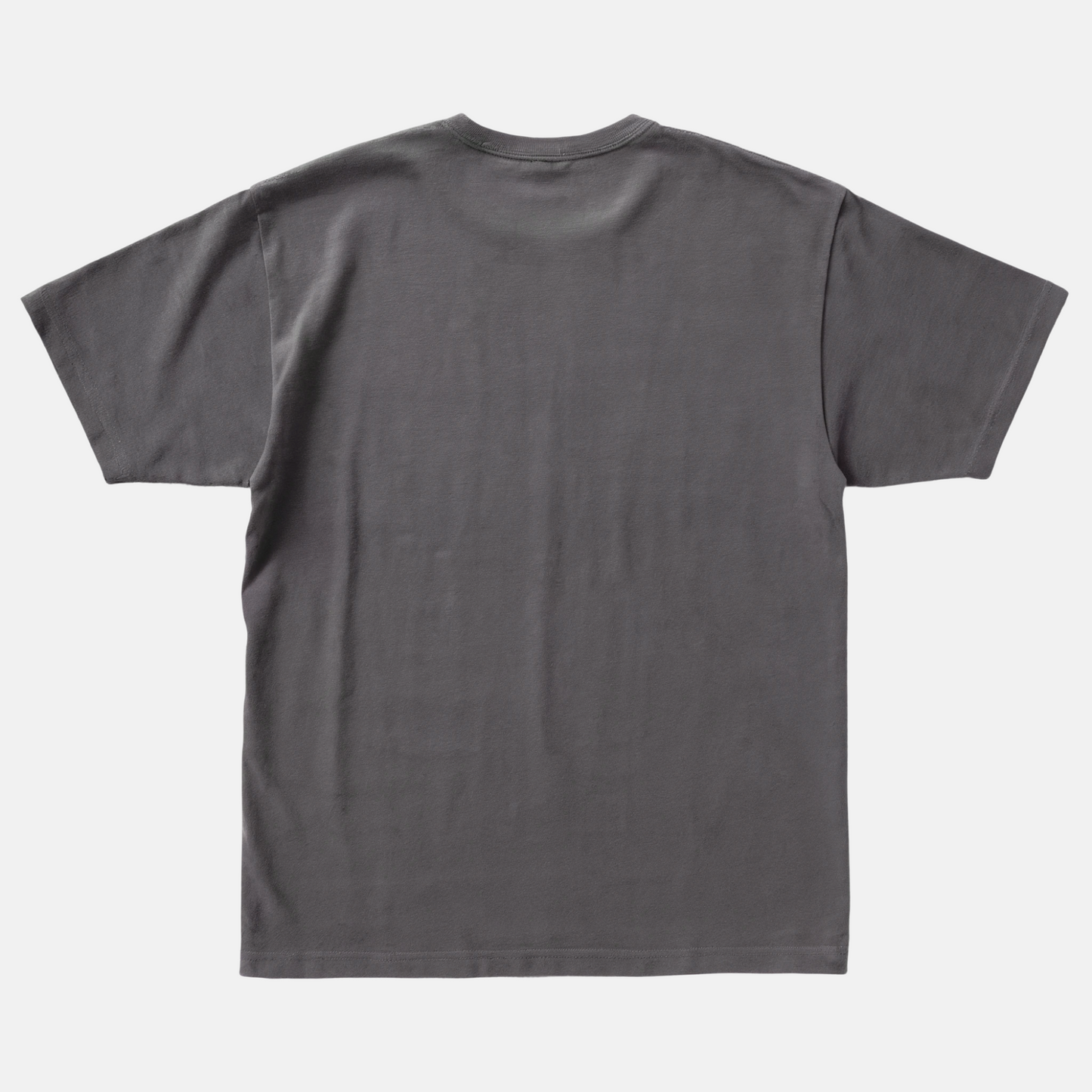 Plain dark gray t-shirt on a white background