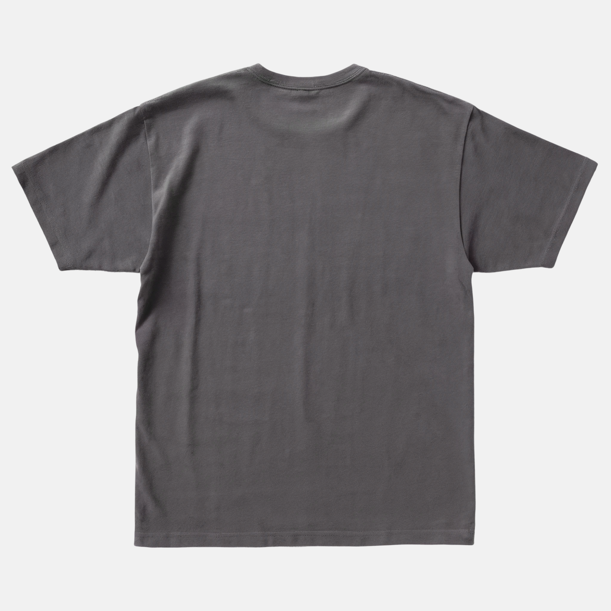 Plain dark gray t-shirt on a white background