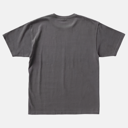 Plain dark gray t-shirt on a white background