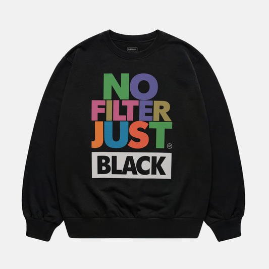 No Filter Just Black Sweatshirt